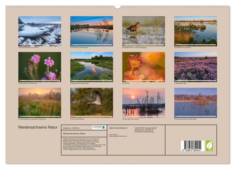 Niedersachsens Natur (CALVENDO Premium Wandkalender 2024)