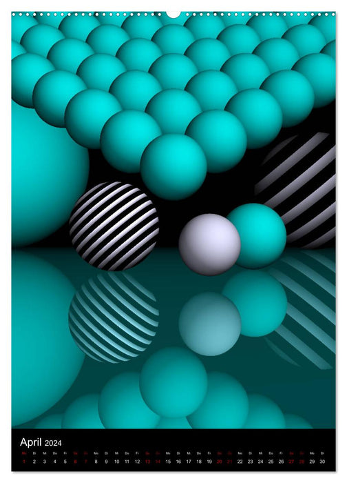 Türkis in 3 Dimensionen (CALVENDO Wandkalender 2024)