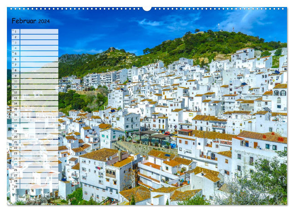 Die weißen Dörfer Andalusiens (CALVENDO Wandkalender 2024)