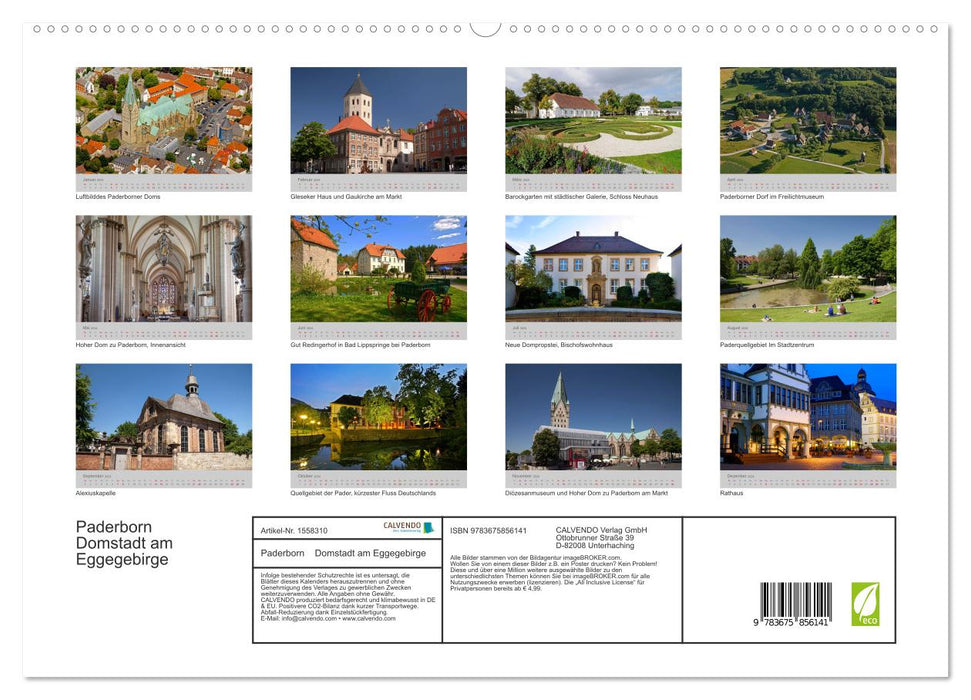 Paderborn Domstadt am Eggegebirge (CALVENDO Premium Wandkalender 2024)