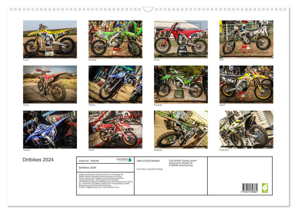 Motos tout-terrain 2024 (calendrier mural CALVENDO 2024) 