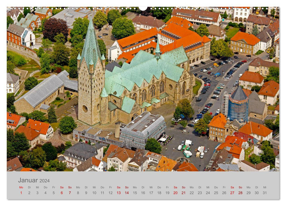 Ville cathédrale de Paderborn sur l'Eggegebirge (calendrier mural CALVENDO 2024) 