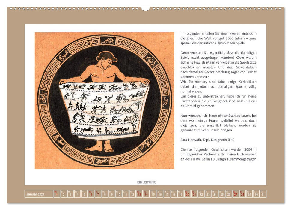 Curiosités de l'Olympie antique (calendrier mural CALVENDO 2024) 