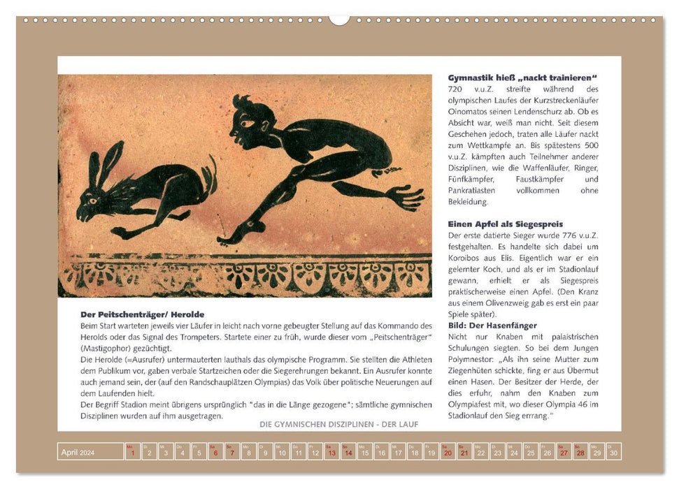 Kurioses im Antiken Olympia (CALVENDO Wandkalender 2024)