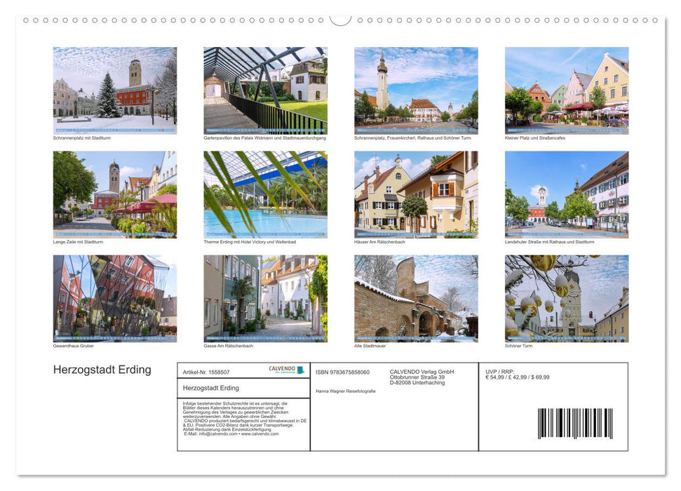 Herzogstadt Erding (Calendrier mural CALVENDO 2024) 