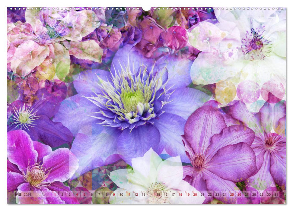 Wachgeküsst - digitale Blütenträume (CALVENDO Premium Wandkalender 2024)