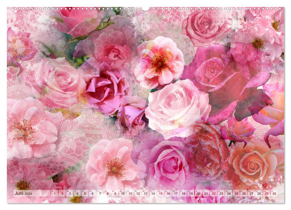 Wachgeküsst - digitale Blütenträume (CALVENDO Premium Wandkalender 2024)