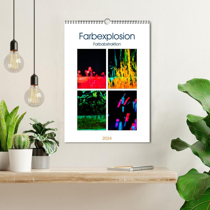 Farbenabstraktion Farbenexplosion (CALVENDO Wandkalender 2024)