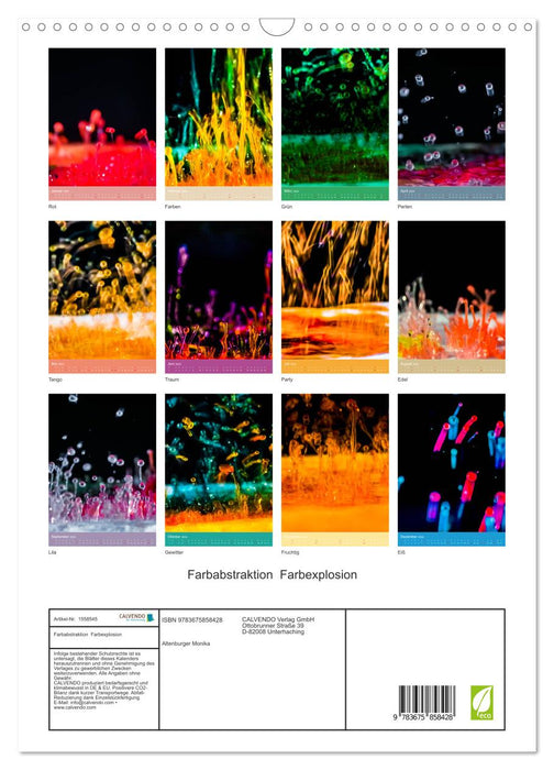 Explosion de couleurs d'abstraction de couleurs (calendrier mural CALVENDO 2024) 