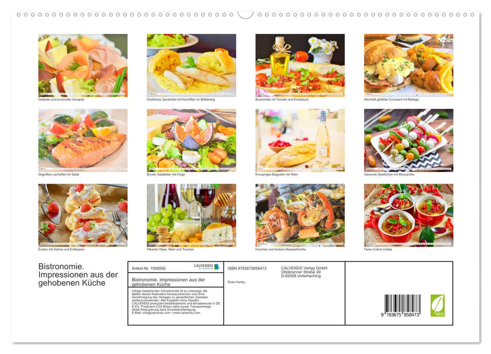 Bistronomie. Impressions de la cuisine haut de gamme (Calendrier mural CALVENDO Premium 2024) 