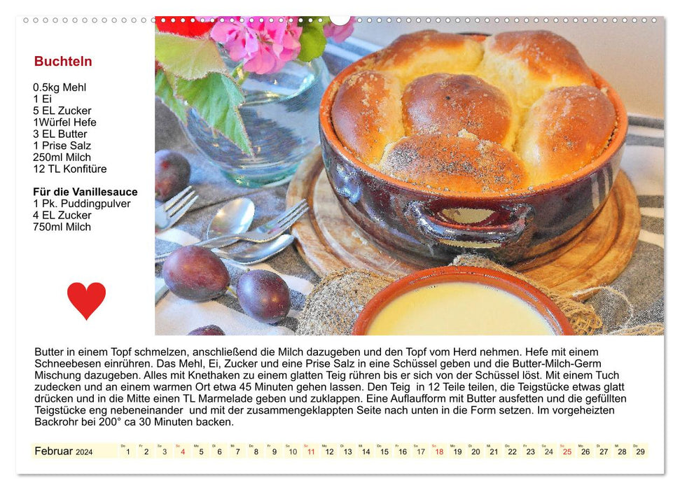 Delikates Österreich. Küchenkalender mit den klassischen Süßspeisen (CALVENDO Premium Wandkalender 2024)