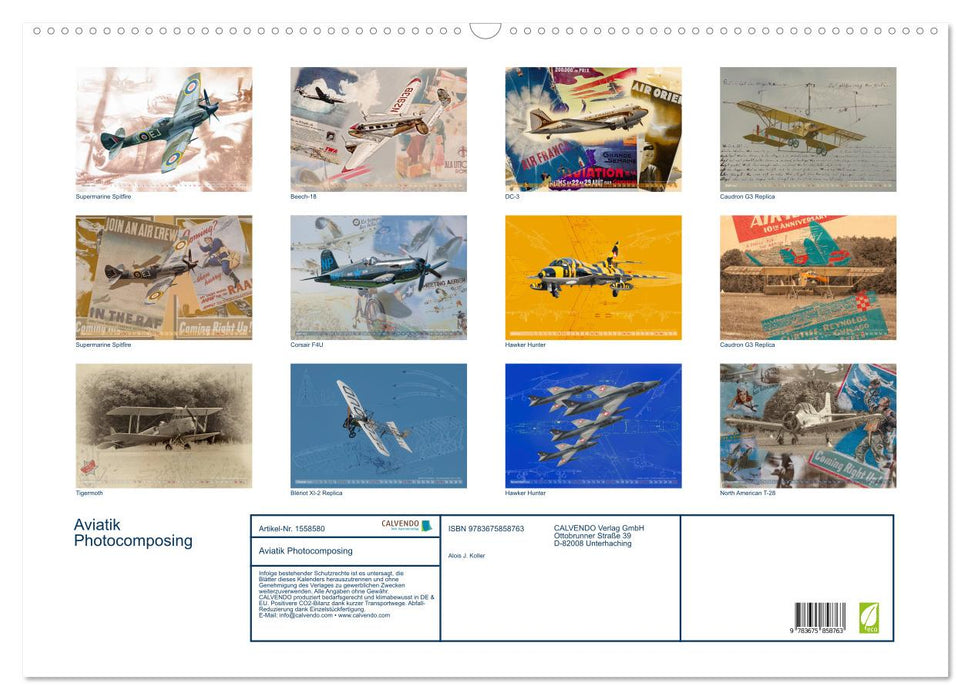 Aviation Photocomposing 2024 (Calendrier mural CALVENDO 2024) 