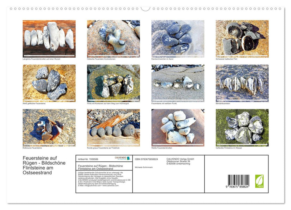Feuersteine auf Rügen - Bildschöne Flintsteine am Ostseestrand (CALVENDO Premium Wandkalender 2024)