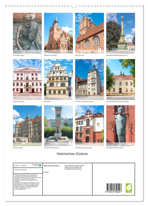 Historisches Güstrow (CALVENDO Premium Wandkalender 2024)