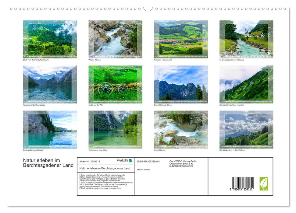 Natur erleben im Berchtesgadener Land (CALVENDO Premium Wandkalender 2024)