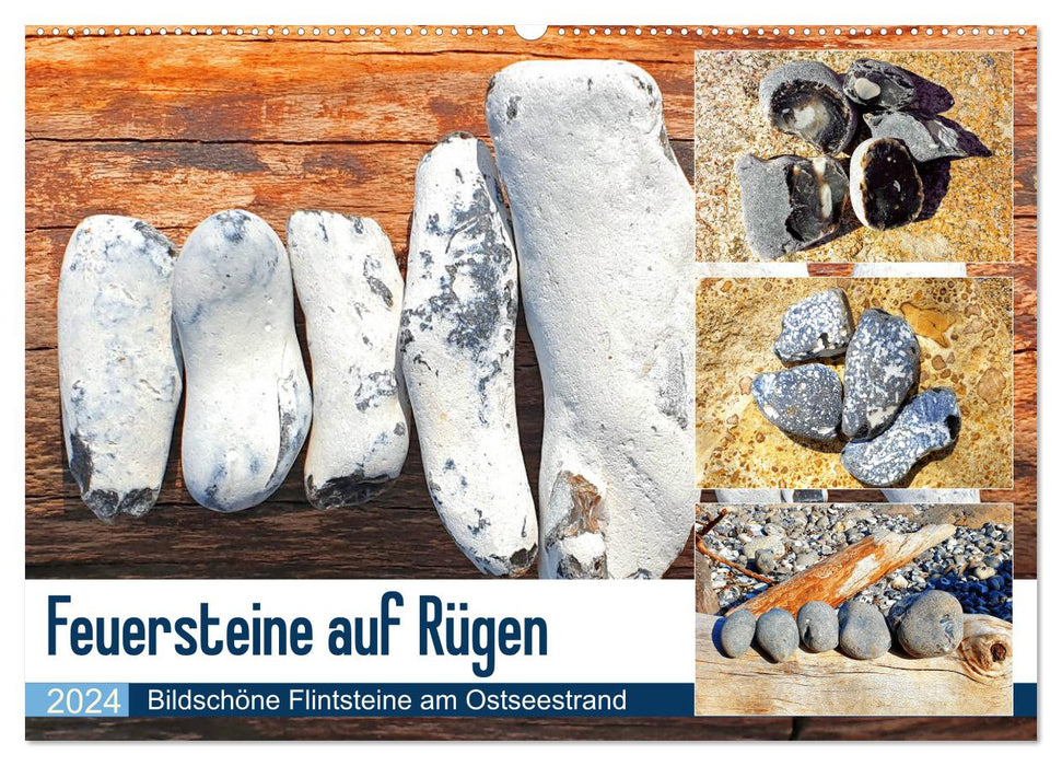 Feuersteine auf Rügen - Bildschöne Flintsteine am Ostseestrand (CALVENDO Wandkalender 2024)