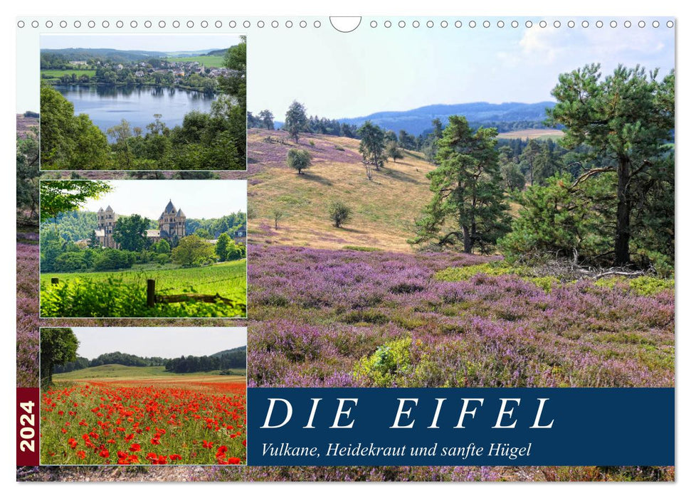 Die Eifel - Vulkane, Heidekraut und sanfte Hügel (CALVENDO Wandkalender 2024)