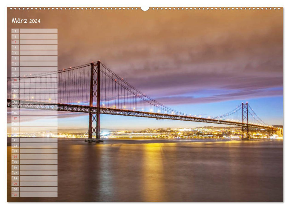 Europas Brücken bei Tag und Nacht (CALVENDO Premium Wandkalender 2024)