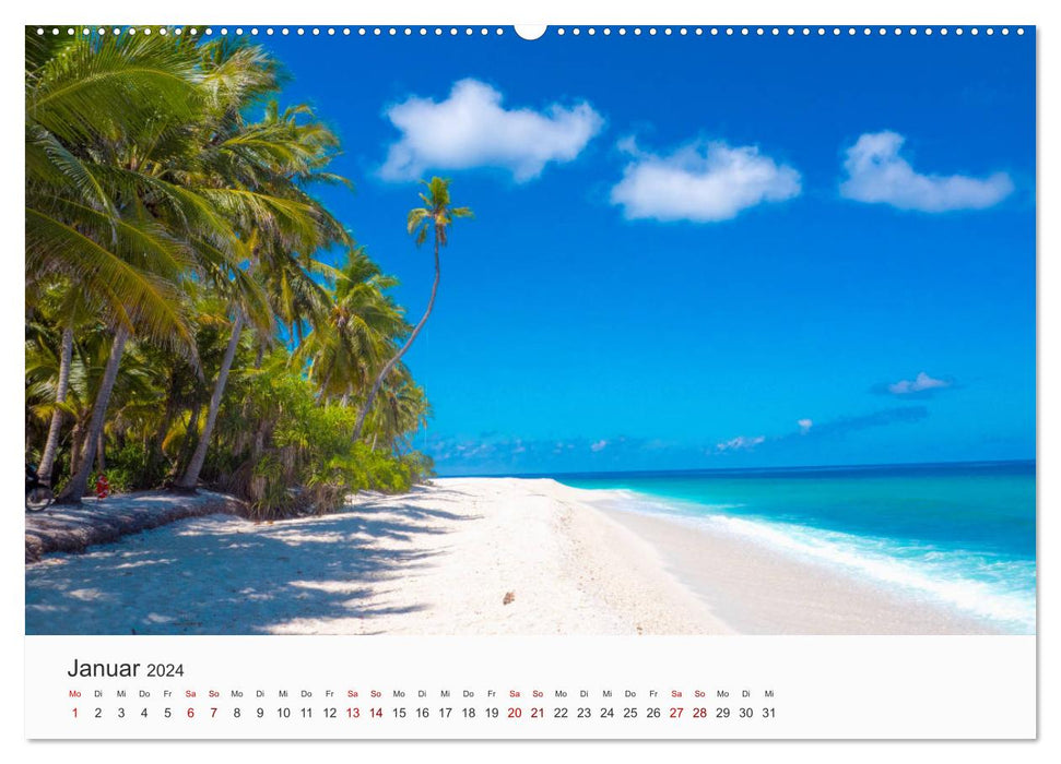 Malediven - Die schönsten Strände der Welt. (CALVENDO Premium Wandkalender 2024)