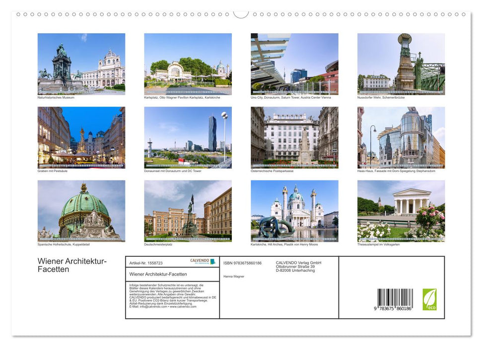 Wiener Architektur-Facetten (CALVENDO Premium Wandkalender 2024)