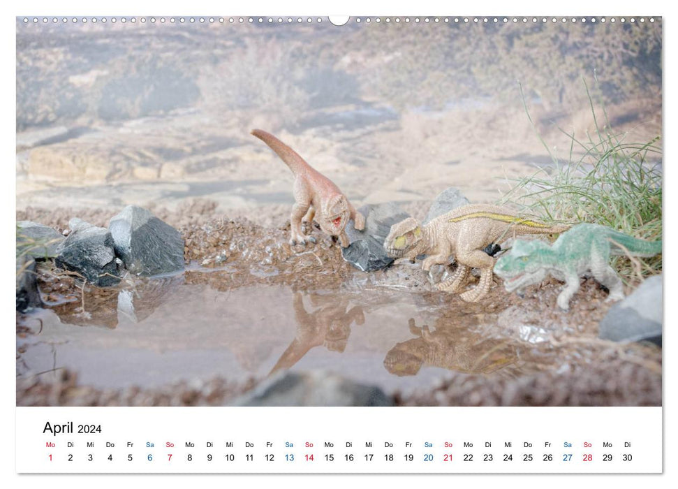 Faszination Urzeit - wenn Spielzeugdinos zum Leben erwachen (CALVENDO Premium Wandkalender 2024)