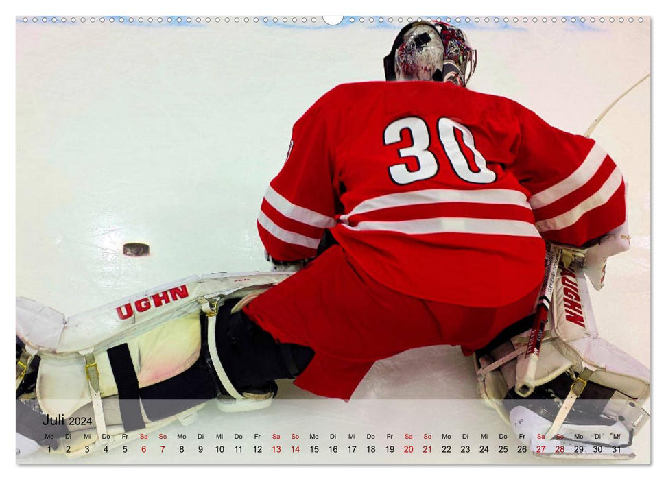 Eishockey - Kampf um den Puck (CALVENDO Premium Wandkalender 2024)