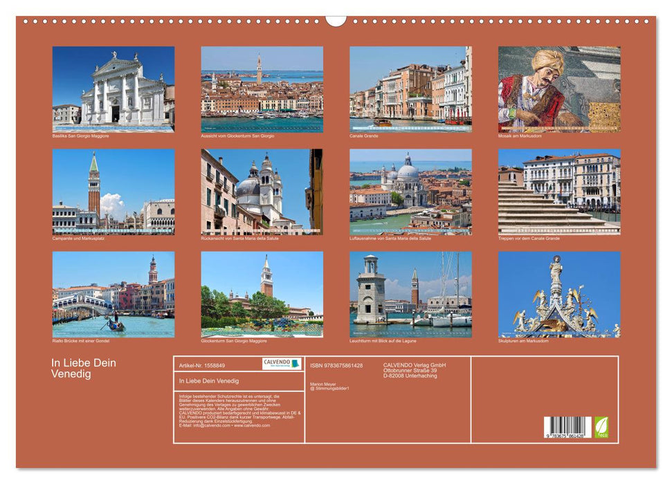 In Liebe Dein Venedig (CALVENDO Wandkalender 2024)