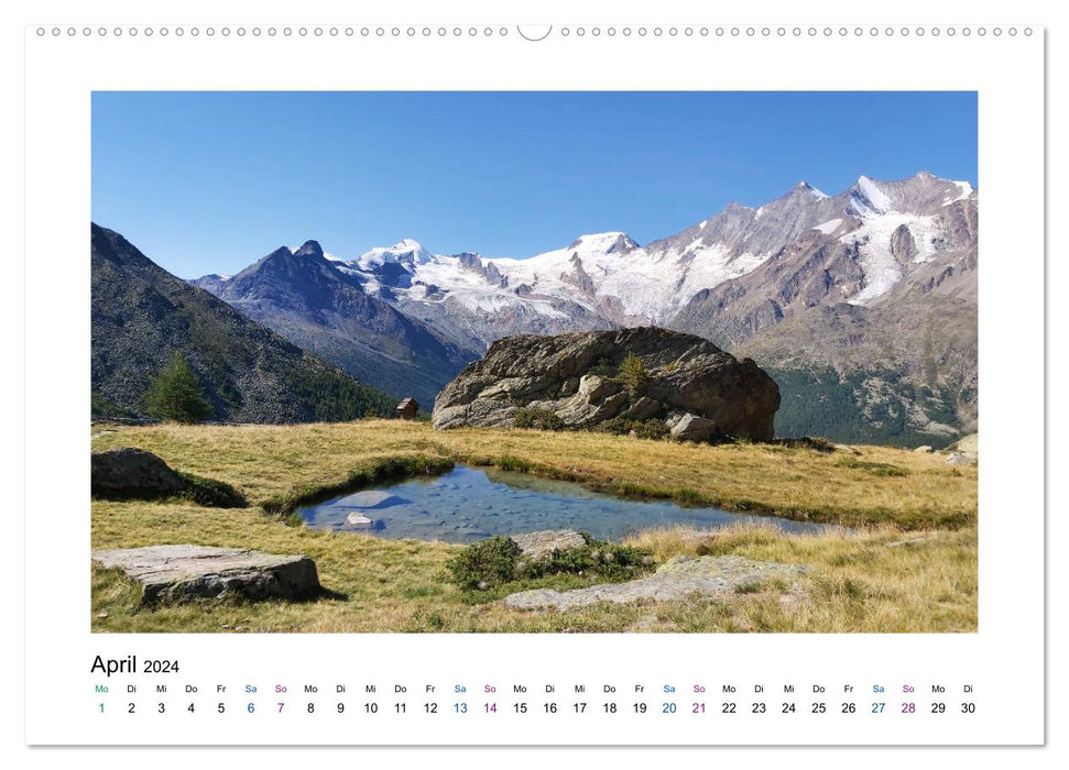 Perlen im Saastal Wallis Schweiz (CALVENDO Premium Wandkalender 2024)
