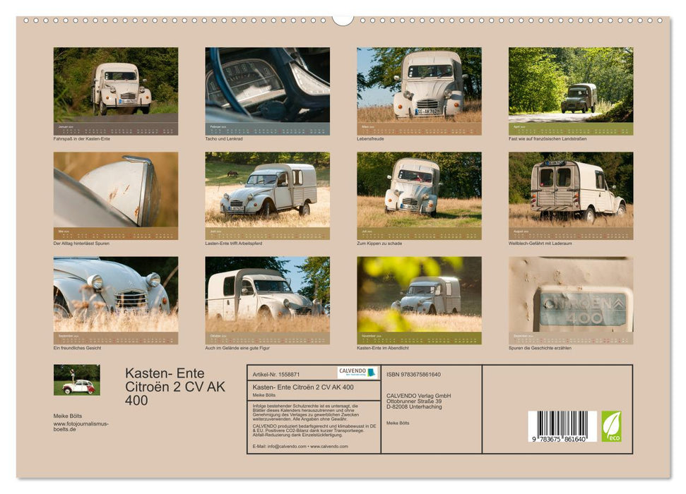 Kasten - Ente Citroën 2 CV AK 400 (CALVENDO Premium Wandkalender 2024)