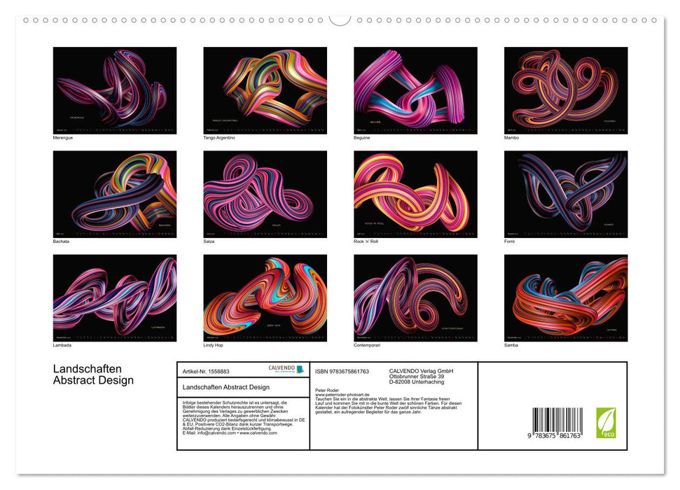 Farben Tanz Abstract Design (CALVENDO Premium Wandkalender 2024)