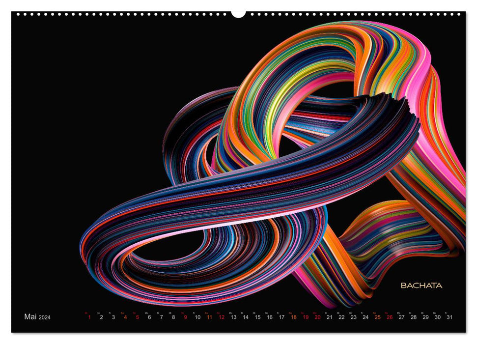 Farben Tanz Abstract Design (CALVENDO Premium Wandkalender 2024)