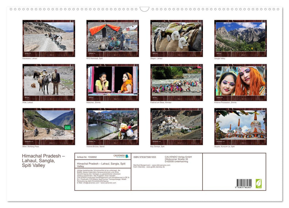 Himachal Pradesh - Lahaul, Sangla, Spiti Valley (CALVENDO Wandkalender 2024)