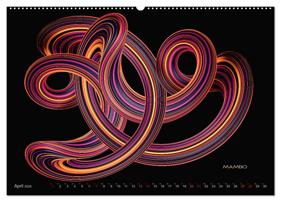 Farben Tanz Abstract Design (CALVENDO Wandkalender 2024)