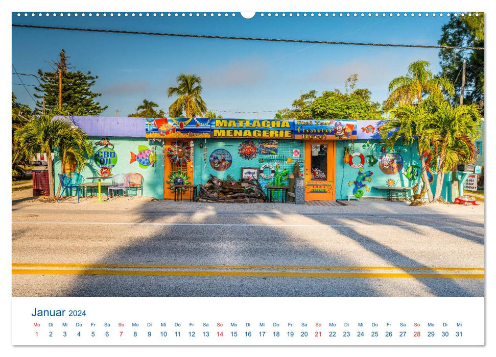 Matlacha - farbenfrohe Insel in Südwest-Florida (CALVENDO Premium Wandkalender 2024)
