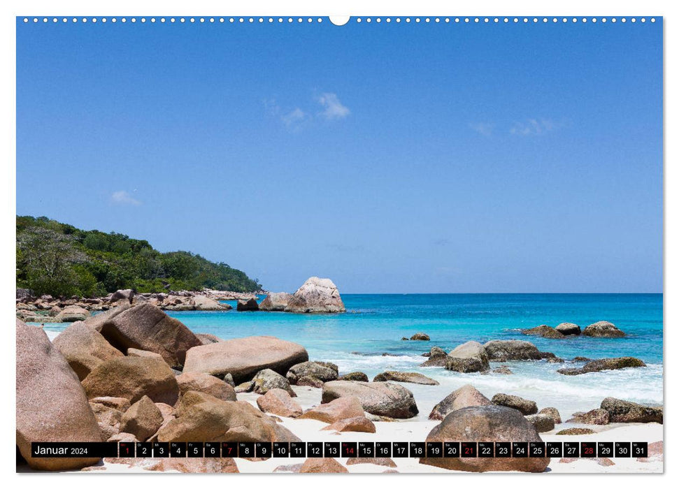 Seychellen. Sonneninseln - Mahé, La Digue, Praslin (CALVENDO Premium Wandkalender 2024)