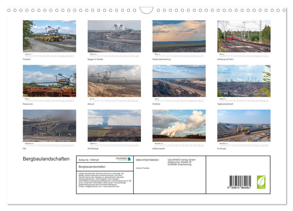 Bergbaulandschaften (CALVENDO Wandkalender 2024)