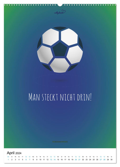 vollgeherzt: Der lustige Zitate-Wandkalender für Fußballfans und Sportbegeisterte! (CALVENDO Wandkalender 2024)