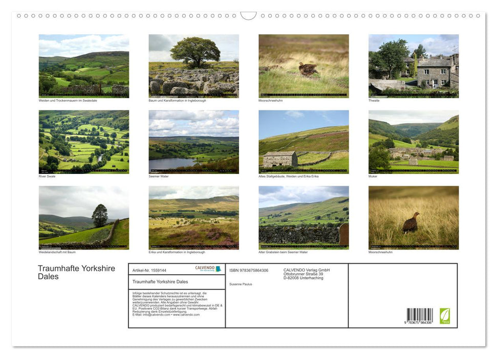 Traumhafte Yorkshire Dales (CALVENDO Wandkalender 2024)