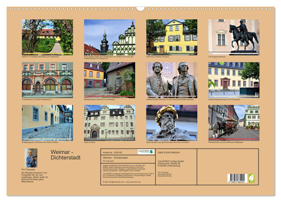 Weimar - Dichterstadt (CALVENDO Wandkalender 2024)