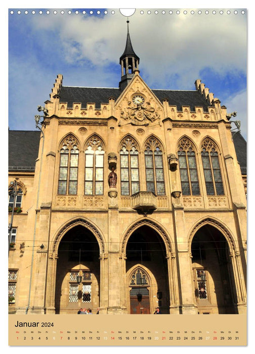 Erfurt - Blitzlichter der historischen Altstadt (CALVENDO Wandkalender 2024)