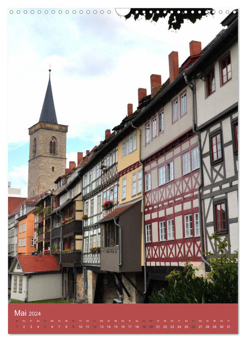 Erfurt - Blitzlichter der historischen Altstadt (CALVENDO Wandkalender 2024)
