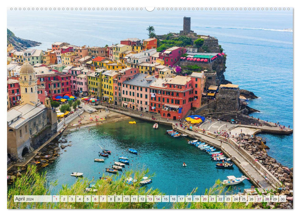Cinque Terre - Fünf malerische Dörfer an der ligurischen Küste (CALVENDO Premium Wandkalender 2024)
