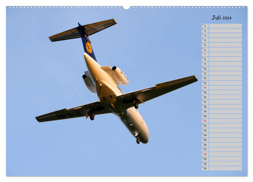 Flugzeuge – Starts und Landeanflüge Geburtstagsplaner (CALVENDO Premium Wandkalender 2024)