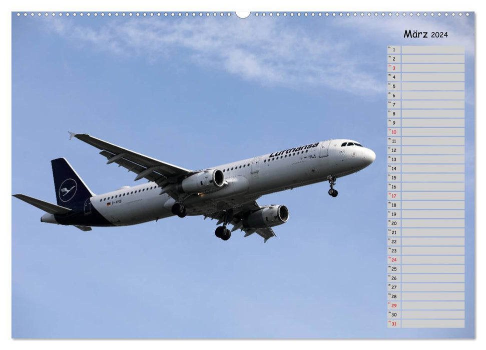 Flugzeuge – Starts und Landeanflüge Geburtstagsplaner (CALVENDO Wandkalender 2024)