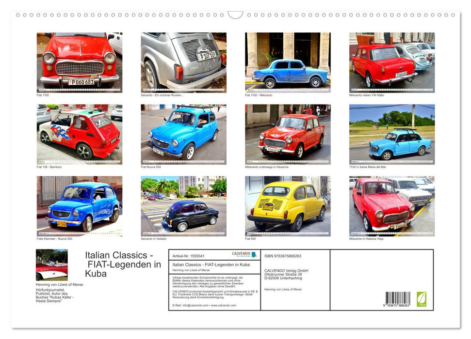 Italian Classics - FIAT-Legenden in Kuba (CALVENDO Wandkalender 2024)