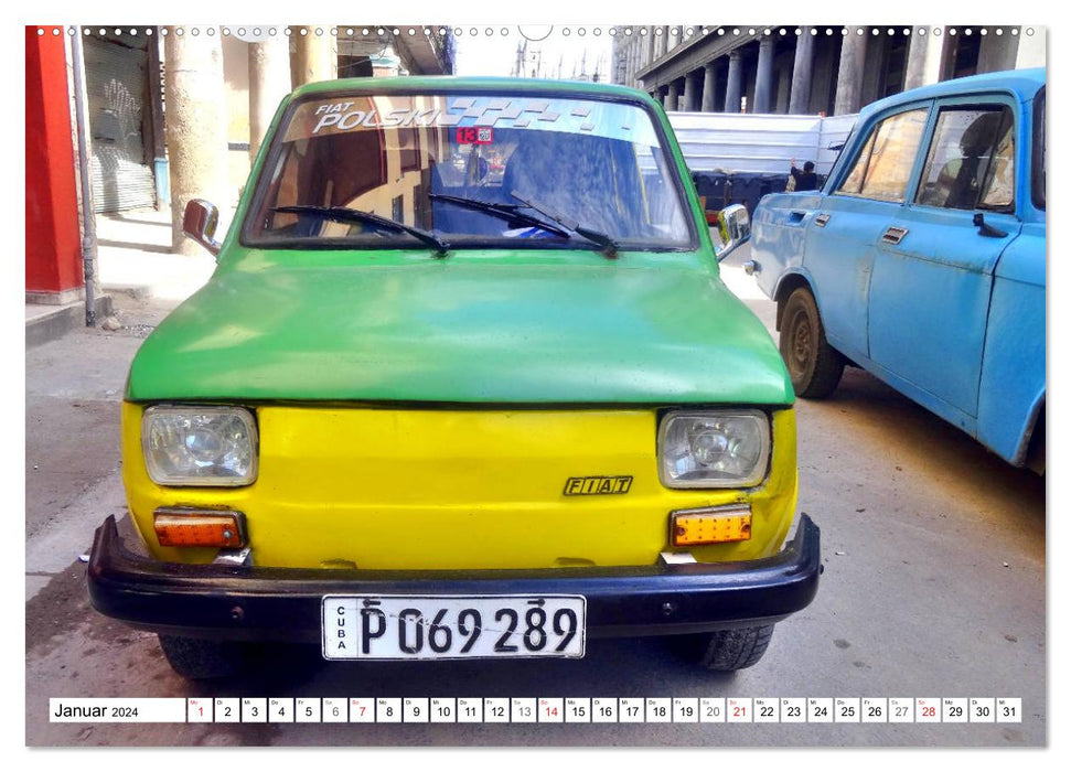 Polski Fiat 126p - Kult auf Kuba (CALVENDO Premium Wandkalender 2024)