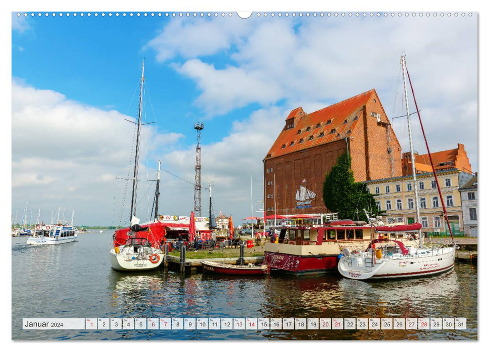 Stralsund - die historische Hansestadt an der Ostsee (CALVENDO Wandkalender 2024)