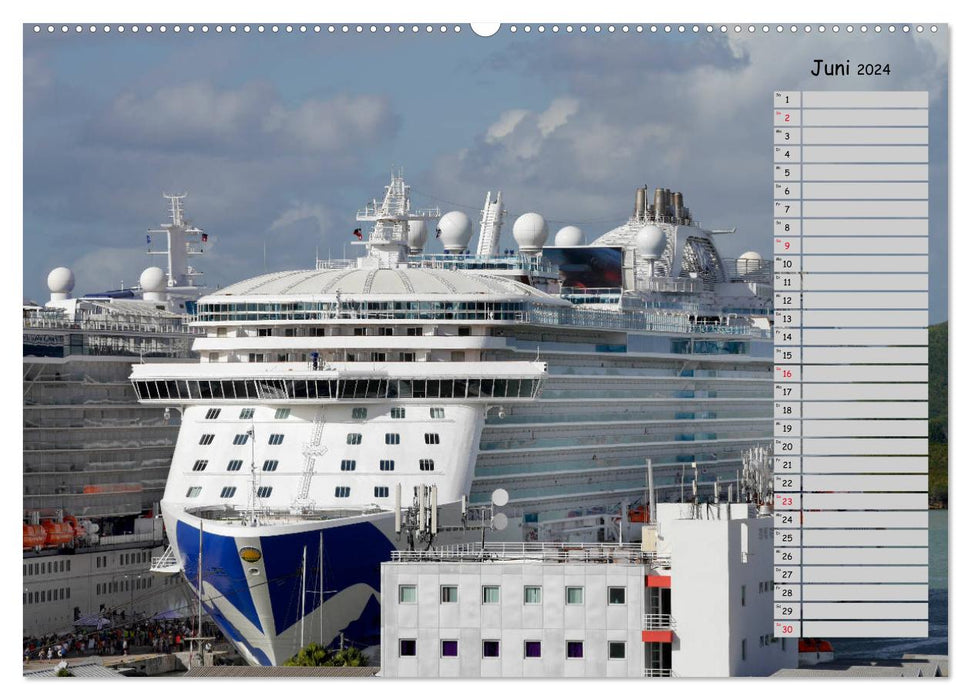 Riesen der Meere - Kreuzfahrtschiffe Geburtstagskalender (CALVENDO Wandkalender 2024)