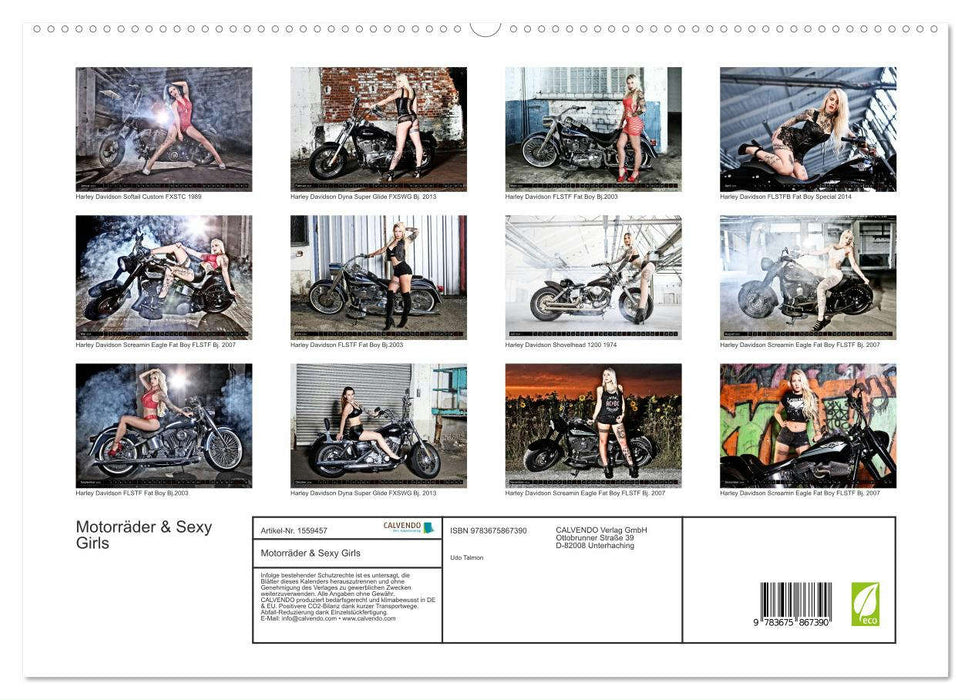 Motorräder & Sexy Girls (CALVENDO Premium Wandkalender 2024)