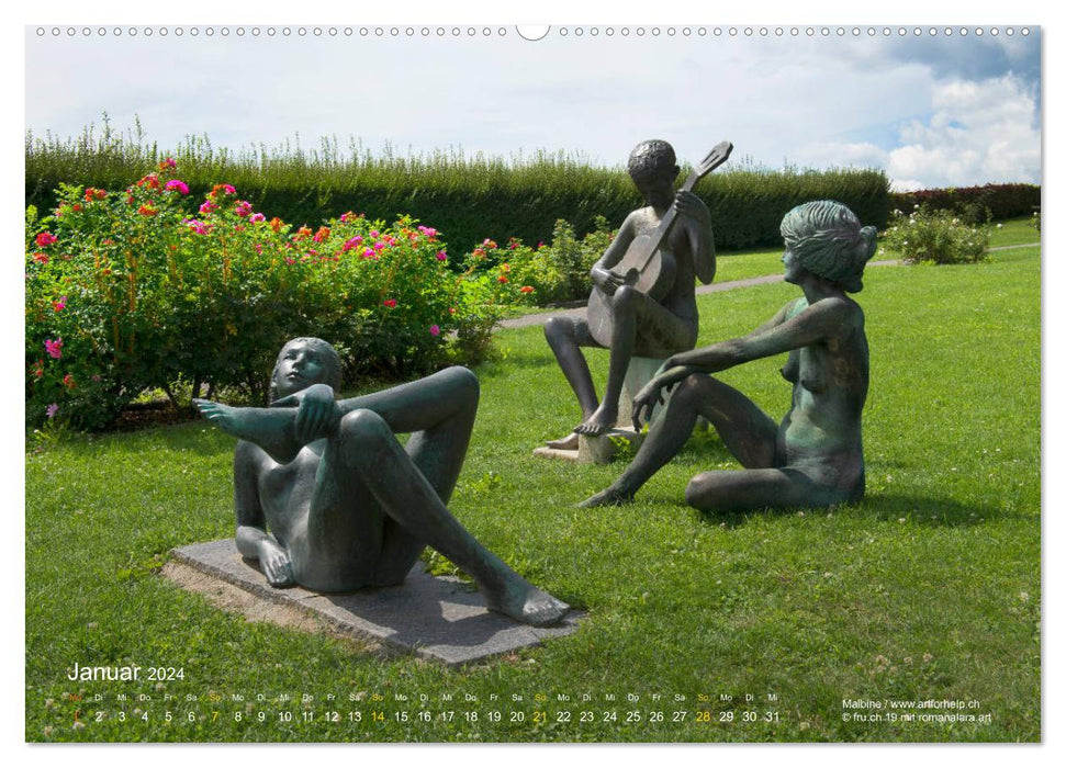 Dialog mit Statuen von Malbine (CALVENDO Premium Wandkalender 2024)